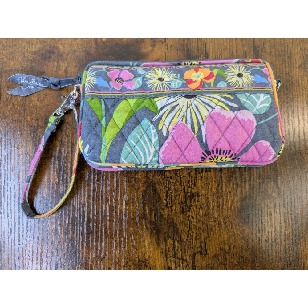 Vera Bradley Wristlet Wallet Jazzy Blooms Floral Retired Pattern Excellent